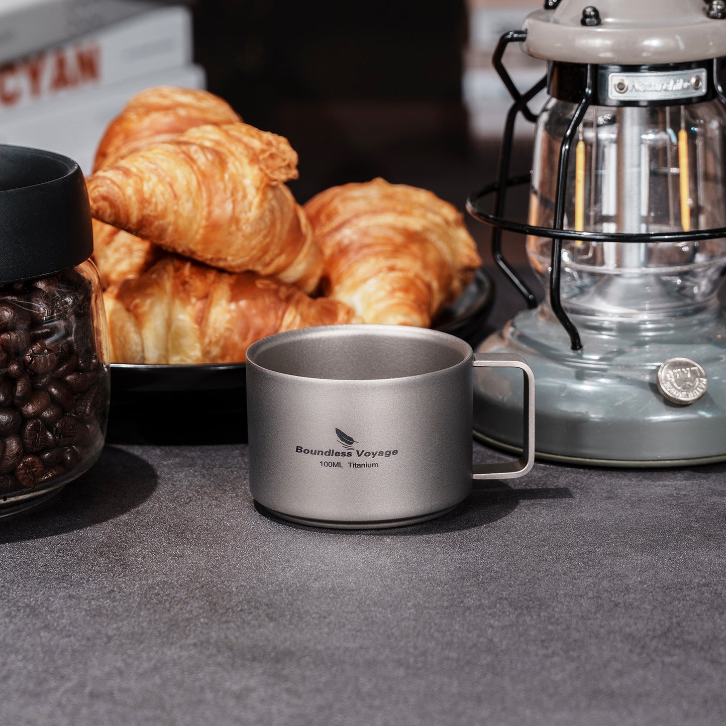 Boundless Voyage 100ml Double Wall Pure Titanium Mini Coffee Mug | Ultralight Portable Cup for Camping, Hiking & Picnic Ti3085D