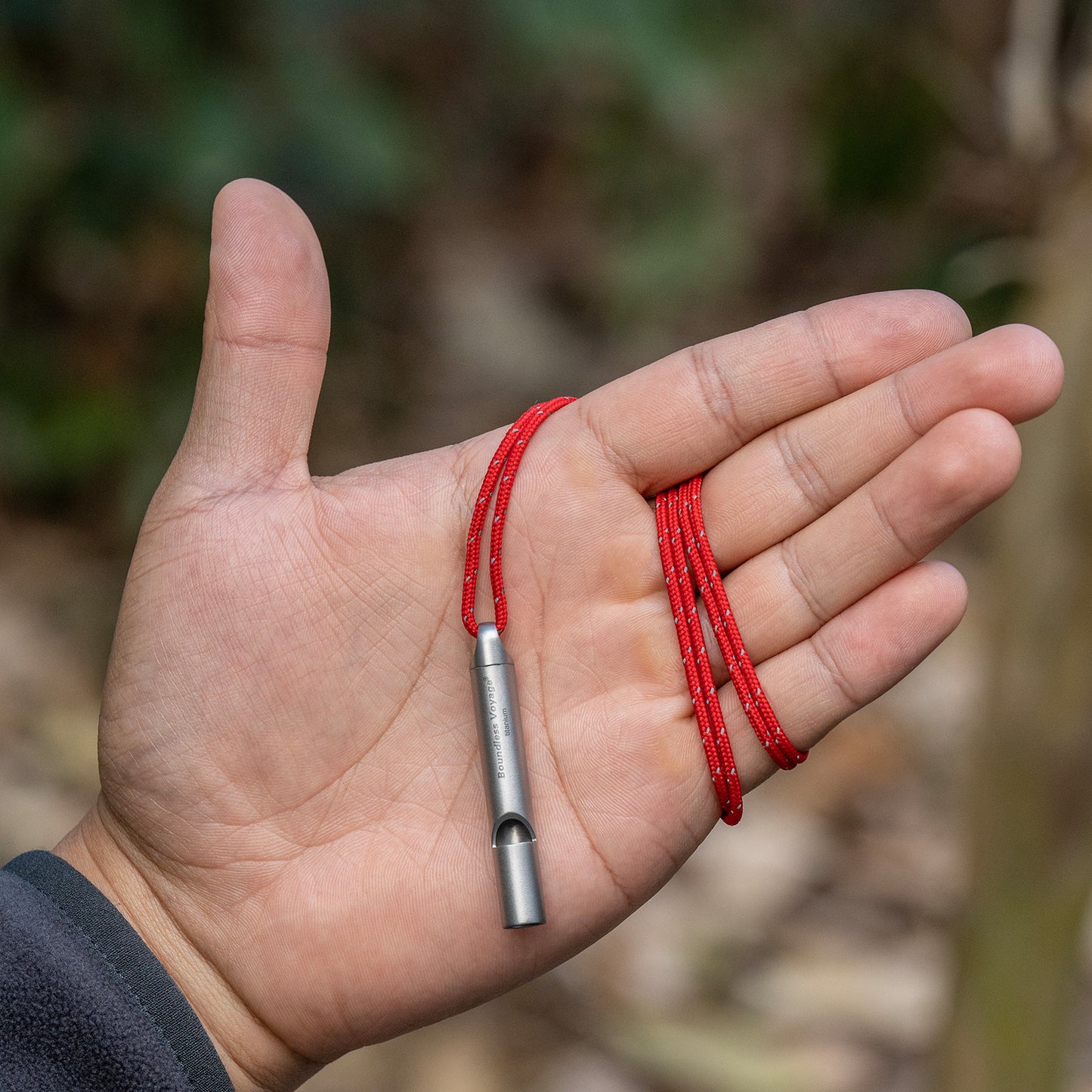 Boundless Voyage Titanium Whistle Emergency Survival Safety Whistles with Lanyard Loud for Outdoor Camping Hiking Coaches Training Sports Keychain Whistle Ti9014O