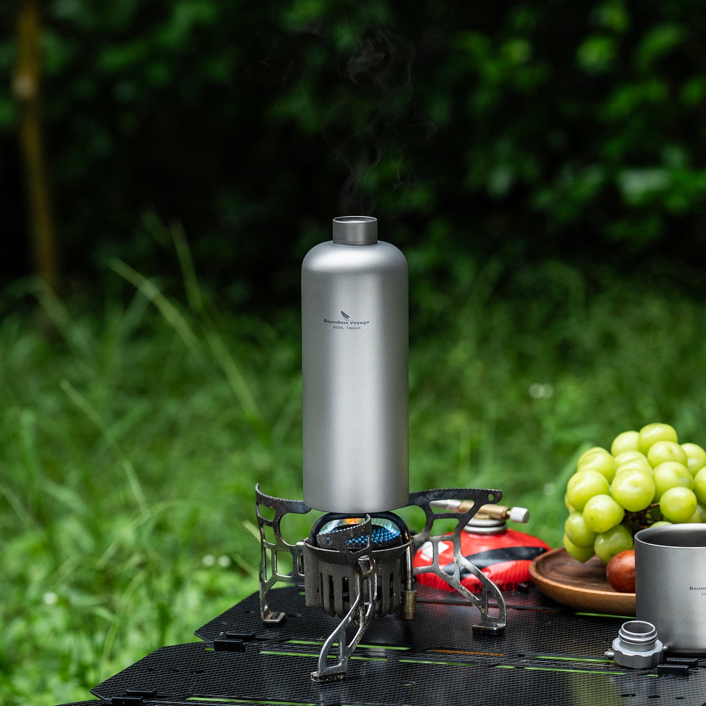 Boundless Voyage Titanium Water Bottle 600ml Ultralight Leak-Proof Lid, Durable & Corrosion Resistant, for Hiking, Camping, Travel & Everyday Use Ti3009D