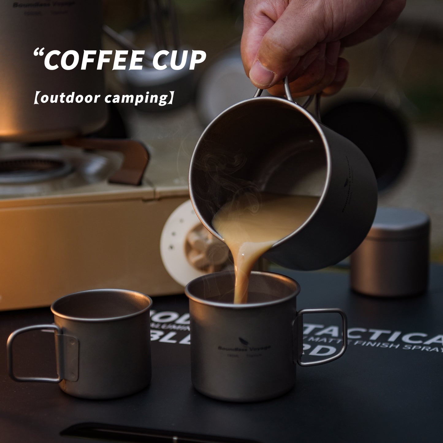 Boundless Voyage 1.5L Titanium Camping Coffee Pot, Stovetop & Campfire Safe Fast Brew Kettle for Boiling Water, Outdoor Travel & Barista Brewing Ti3128D/Ti3129D