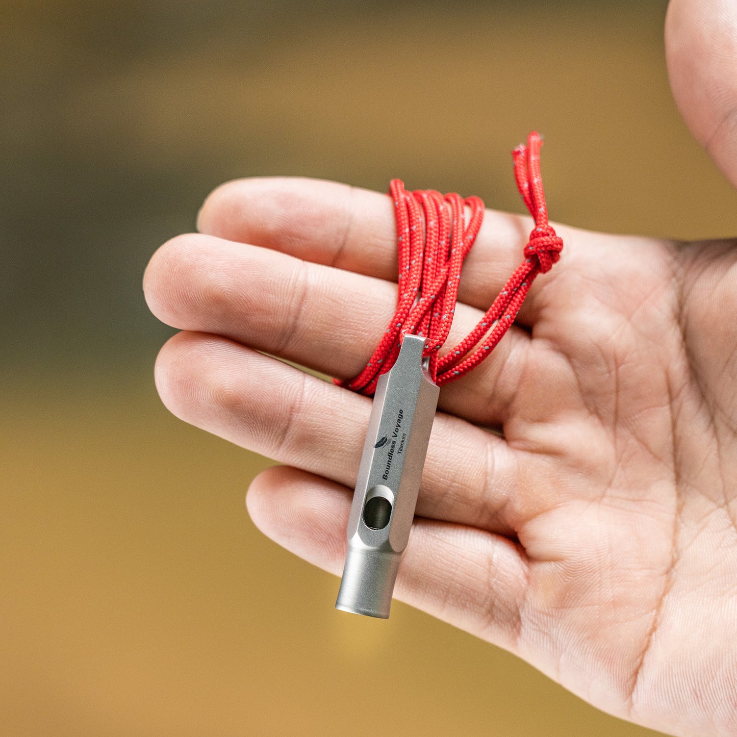 Boundless Voyage Titanium Whistle Emergency Survival Safety Whistles with Lanyard Loud for Outdoor Camping Hiking Coaches Training Sports Keychain Whistle  Ti9015O