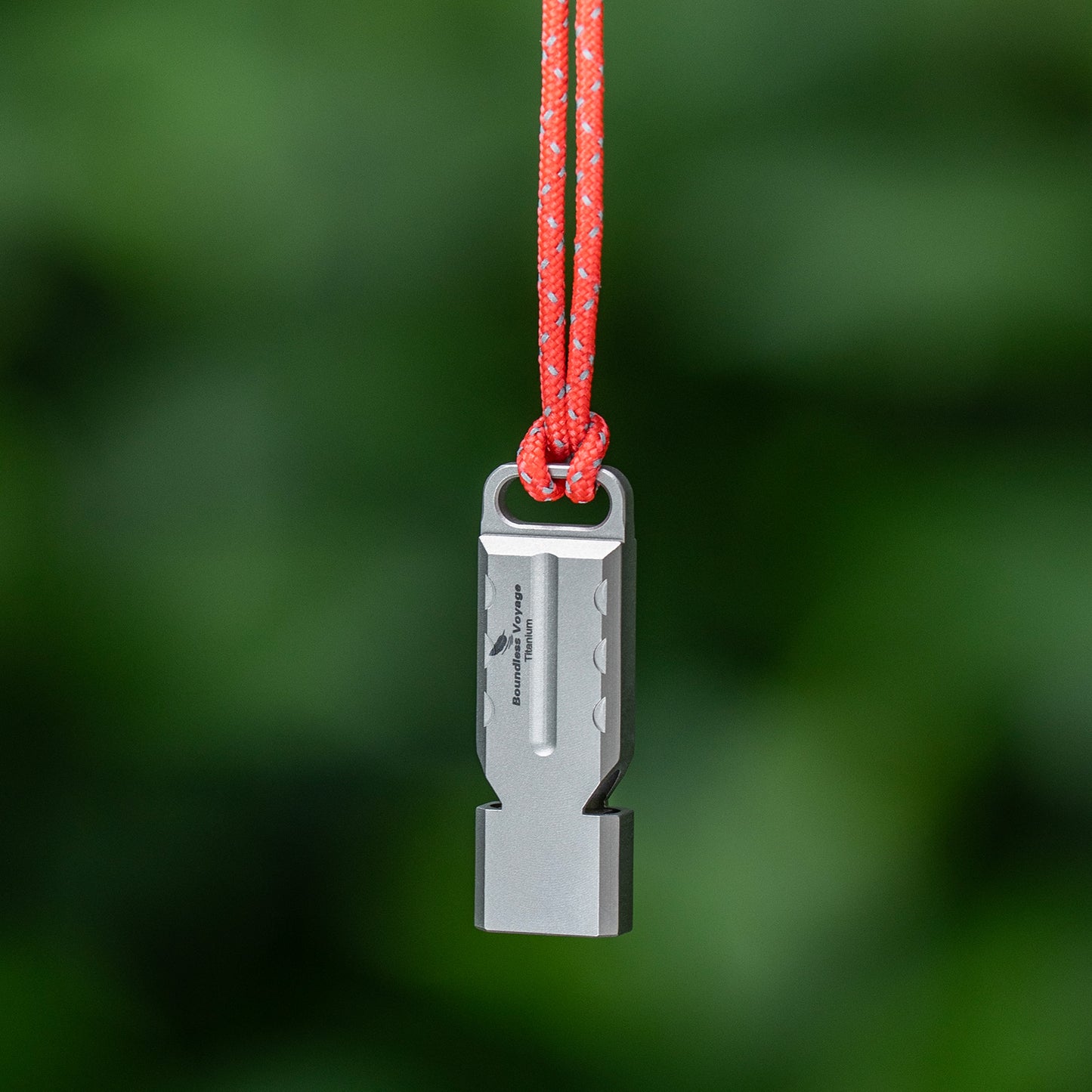 Boundless Voyage Titanium Dual Tube Survival Whistle, High Decibel Emergency Whistle, Lightweight & Durable Outdoor Safety Whistle for Camping Hiking Backpacking Ti9029O