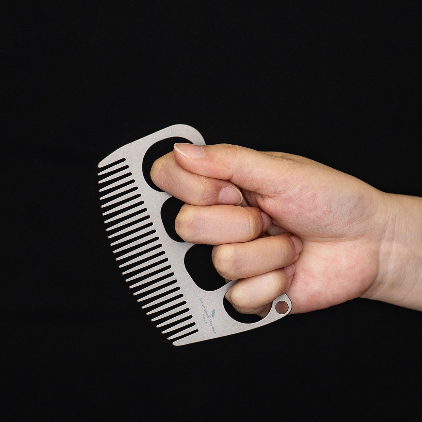Boundless Voyage Titanium Crescent Comb, Unisex Hair & Beard Grooming Comb for Household Daily Use and Travel Carry