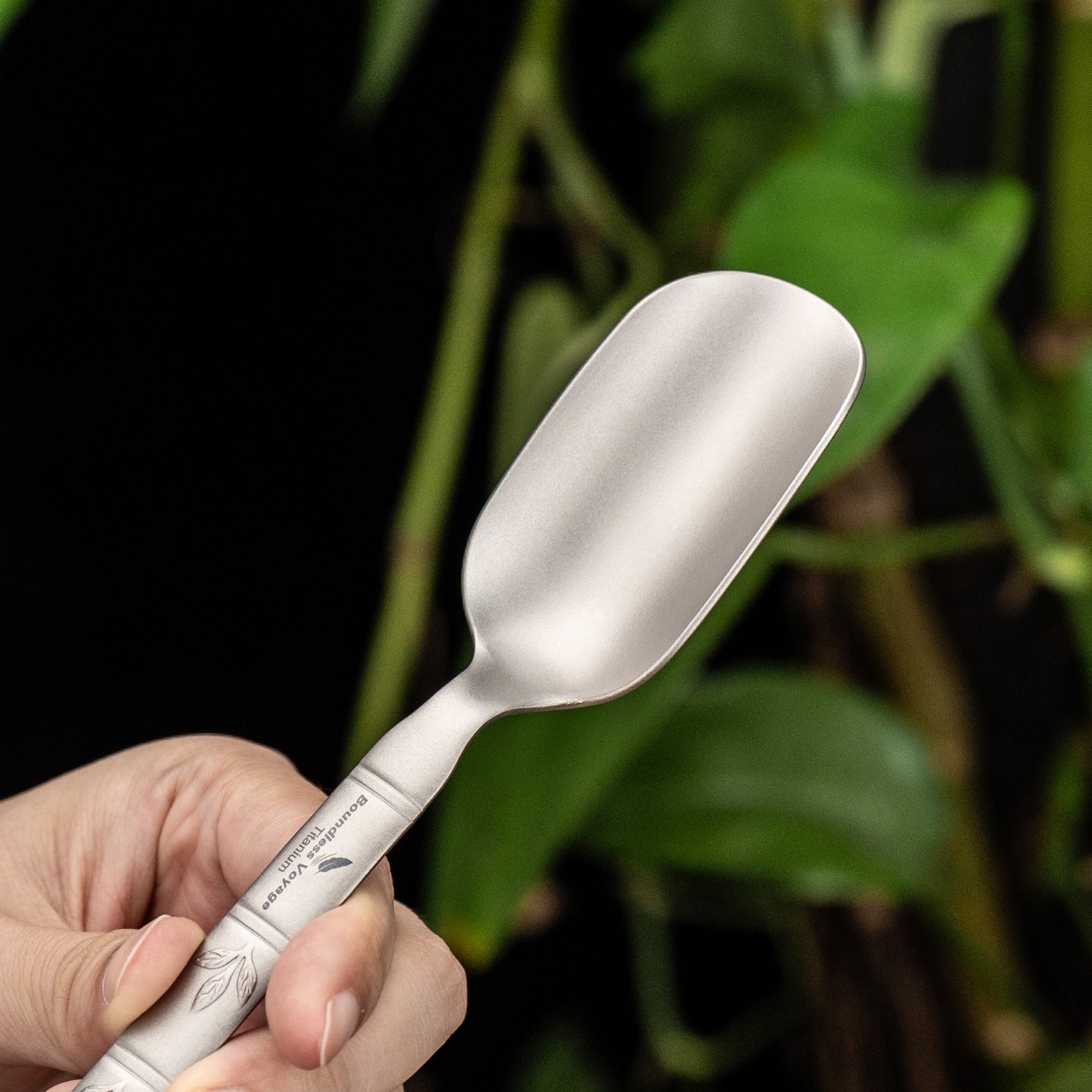 Boundless Voyage Titanium Tea Scoop, Lightweight Coffee Scoop for Camping Travel Home Outdoor Tableware with Carry Bag , Dishwasher Safe Ti1135T