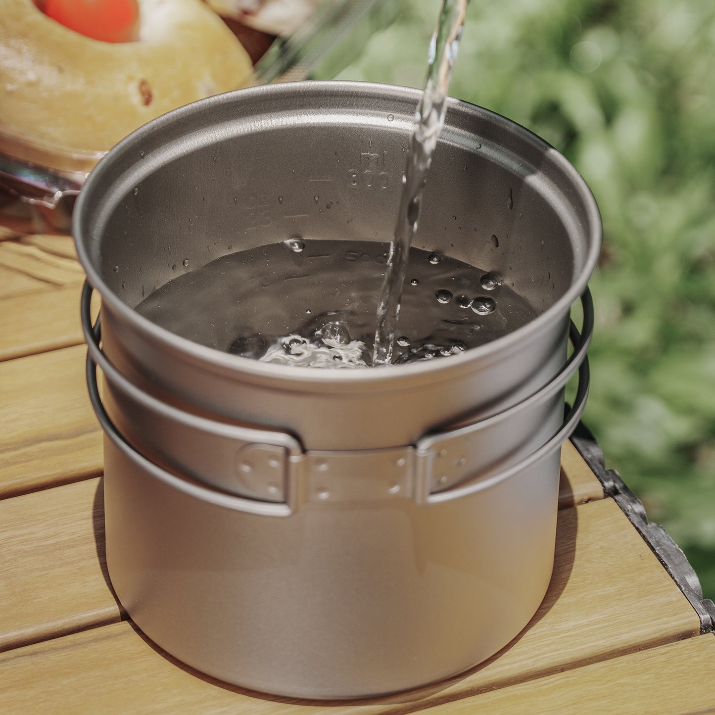 Boundless Voyage Outdoor Titanium Pot with Pan Set with Collapsible Folding Handle for Outdoor Camping Cooking Hiking Backpacking Portable Cookware Ti2037C-Ti2039C