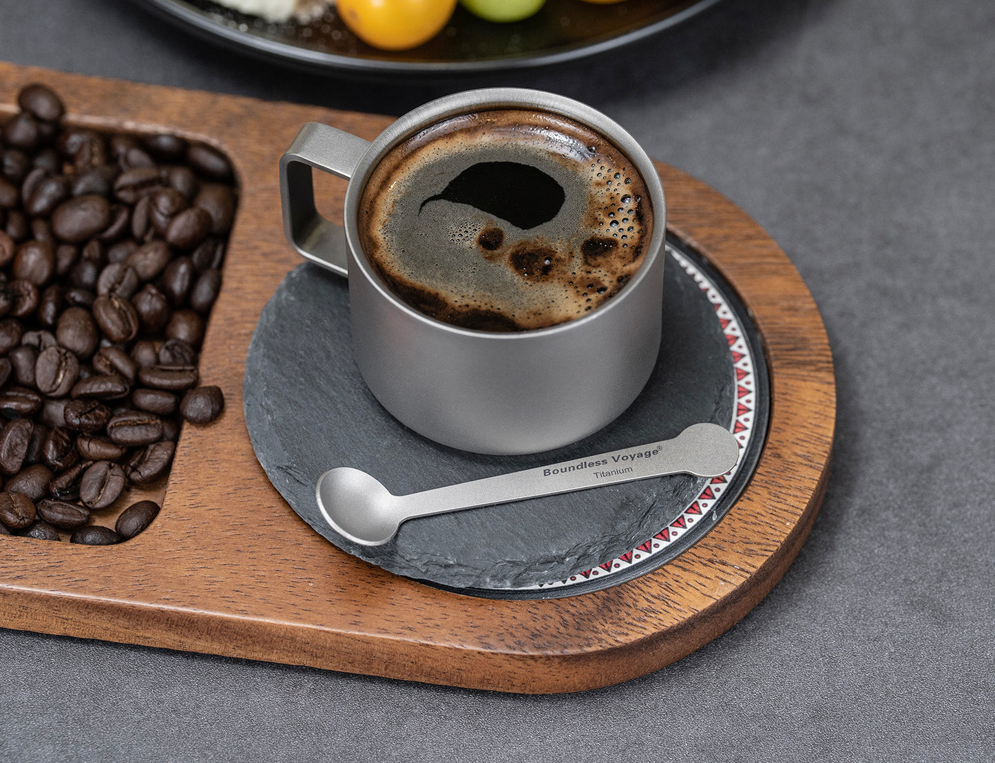 Boundless Voyage Pure Titanium Mini Coffee Spoon | Ultralight Small Stirring Spoon for Sugar, Jam, Tea & Dessert, Party Tableware Ti1040T