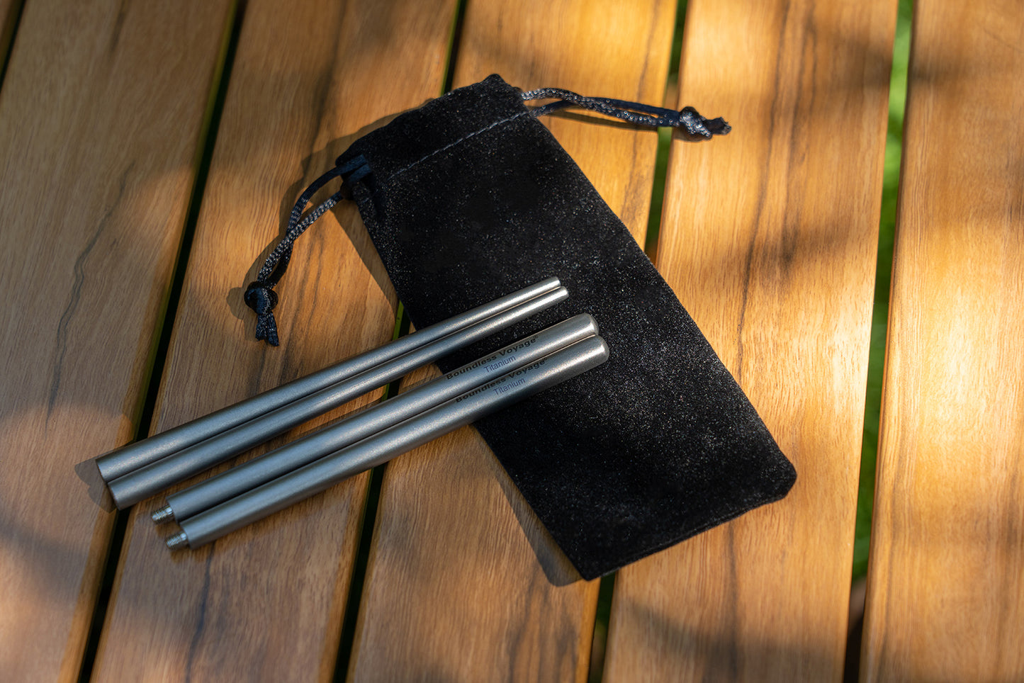 Boundless Voyage Pure Titanium Telescopic Foldable Chopsticks | Ultralight Portable Reusable Cutlery for Camping Hiking Travel Picnic Ti1007T