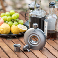Boundless Voyage 180ml Titanium Hip Flask with Funnel Set Round Wine Bottle Special-shaped Small Pocket Flask Liquor Ti3067D