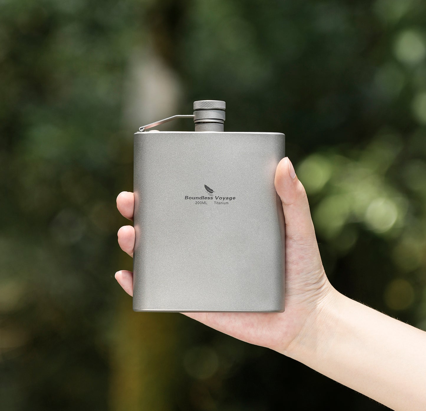 Boundless Voyage Titanium Ultralight Hip Flask 200ml Portable Wine Bottle with Funnel Camping Picnic Pocket Whiskey Alcohol Drinkware Accessories Ti3061D-Ti3062D