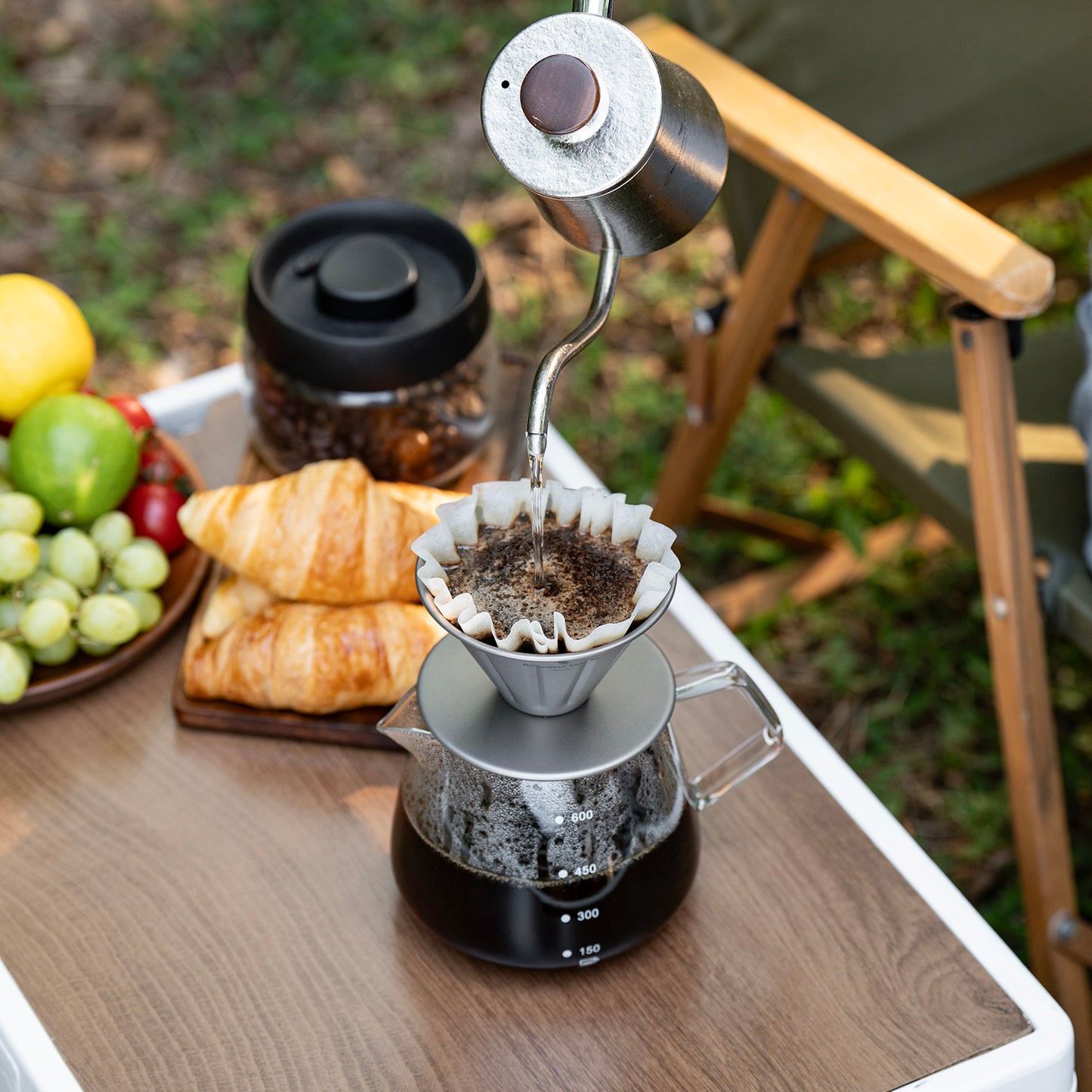 Boundless Voyage Titanium Pour Over Coffee Dripper | Reusable Cone Coffee Strainer Filter, 1-2 Cup Single Serve Coffee Brewer for Travel Camping Home Ti6005P
