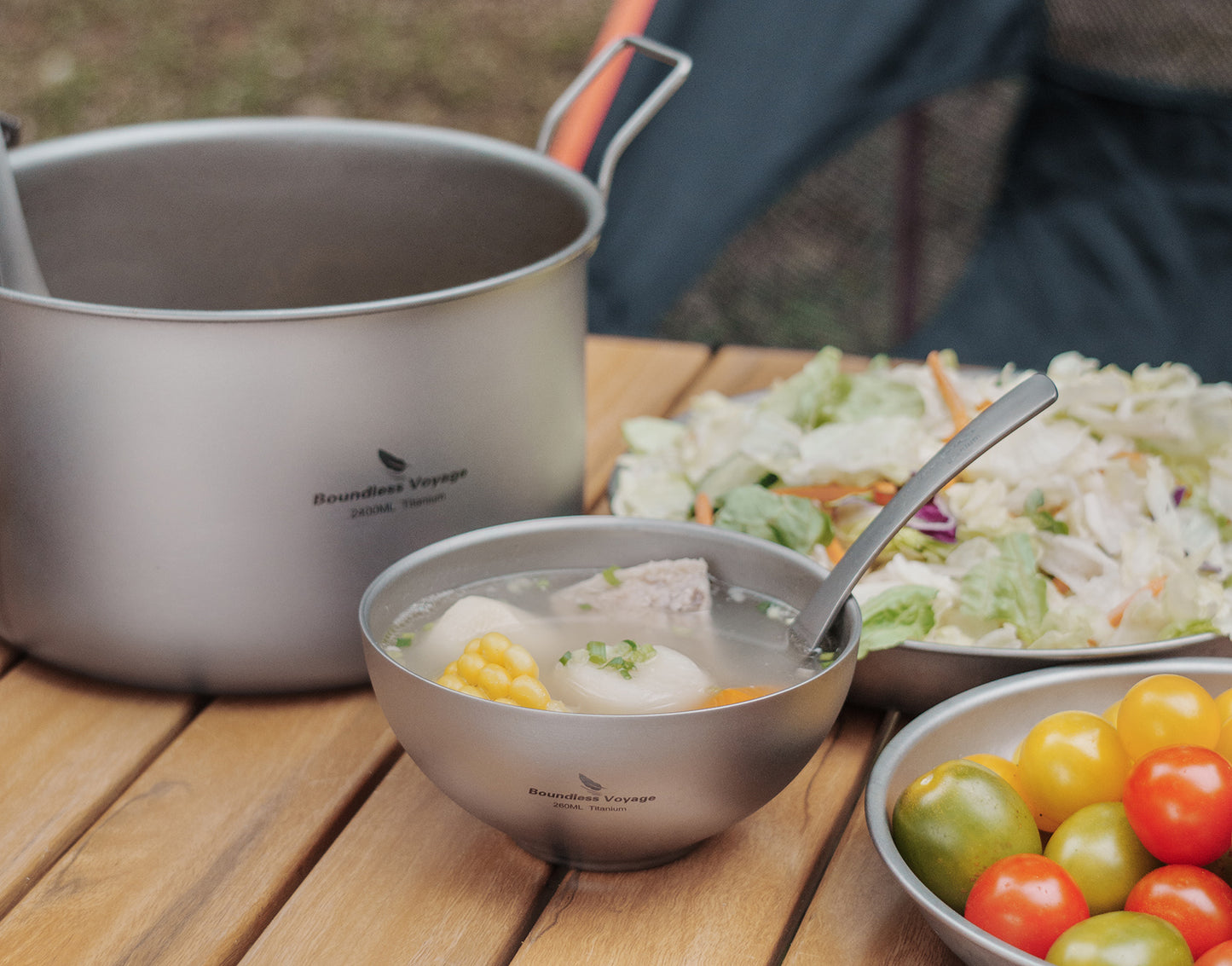Boundless Voyage 260ml Titanium Double-Wall Bowl, Ultralight Anti-Scald Camping Bowl for Hiking Outdoor Home Ti1081T