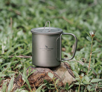 Boundless Voyage 200ml Single Wall Titanium Cup with Lid | Ultralight Portable Camping Mug for Tea Coffee EDC Hiking Ti3033D