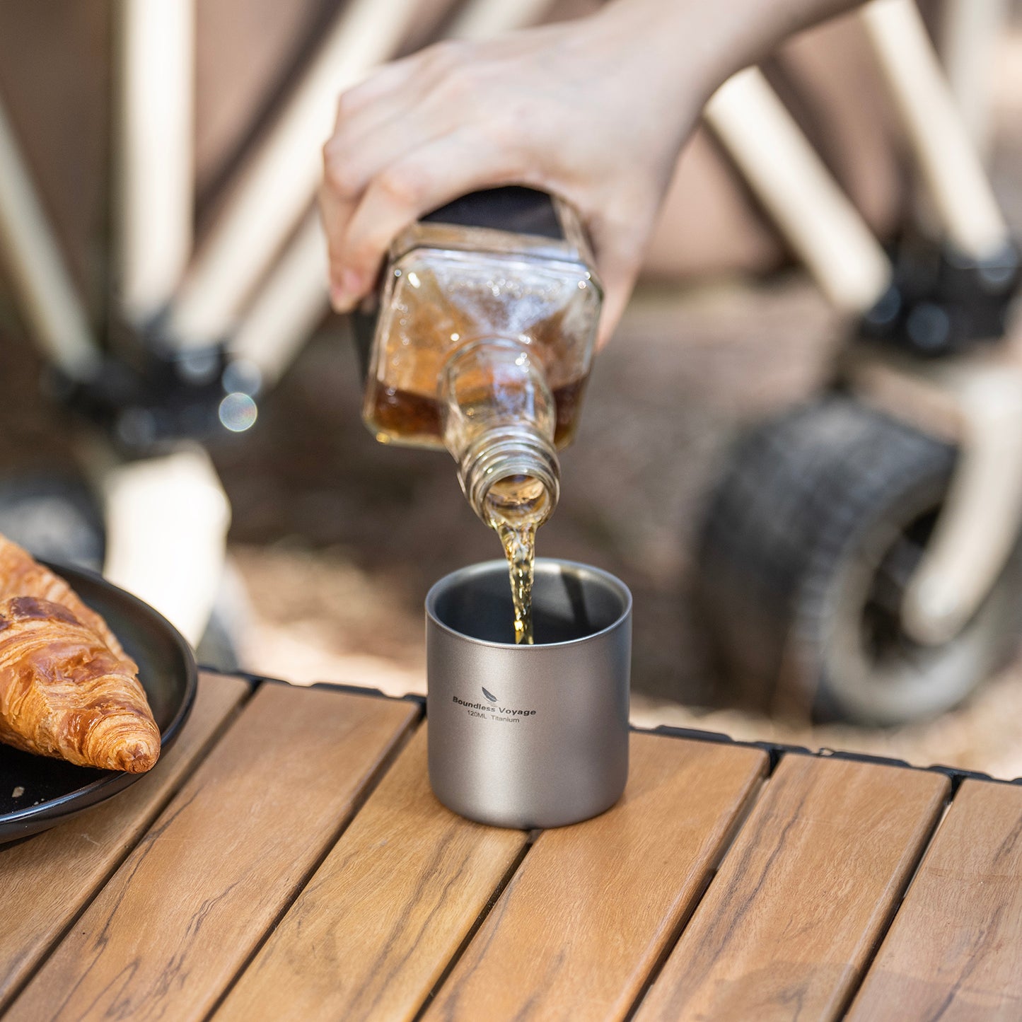Boundless Voyage Stackable Double Walled Pure Titanium Cup |120ml/200ml/300ml/400ml Ultralight Durable Coffee & Tea Mug, Portable Drinkware for Outdoor Camping & Daily Home Use Ti3240D-Ti3245D
