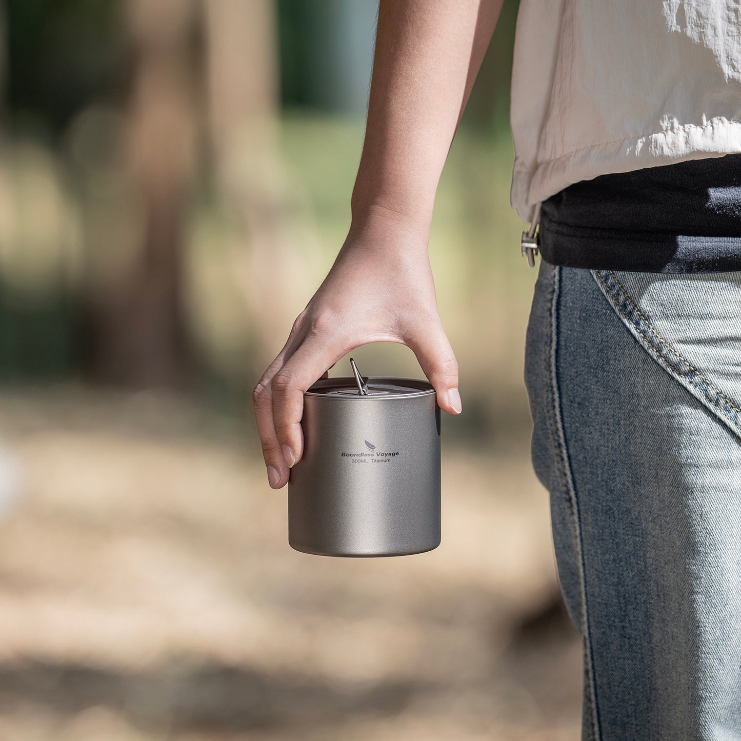 Boundless Voyage Stackable Double Walled Pure Titanium Cup |120ml/200ml/300ml/400ml Ultralight Durable Coffee & Tea Mug, Portable Drinkware for Outdoor Camping & Daily Home Use Ti3240D-Ti3245D