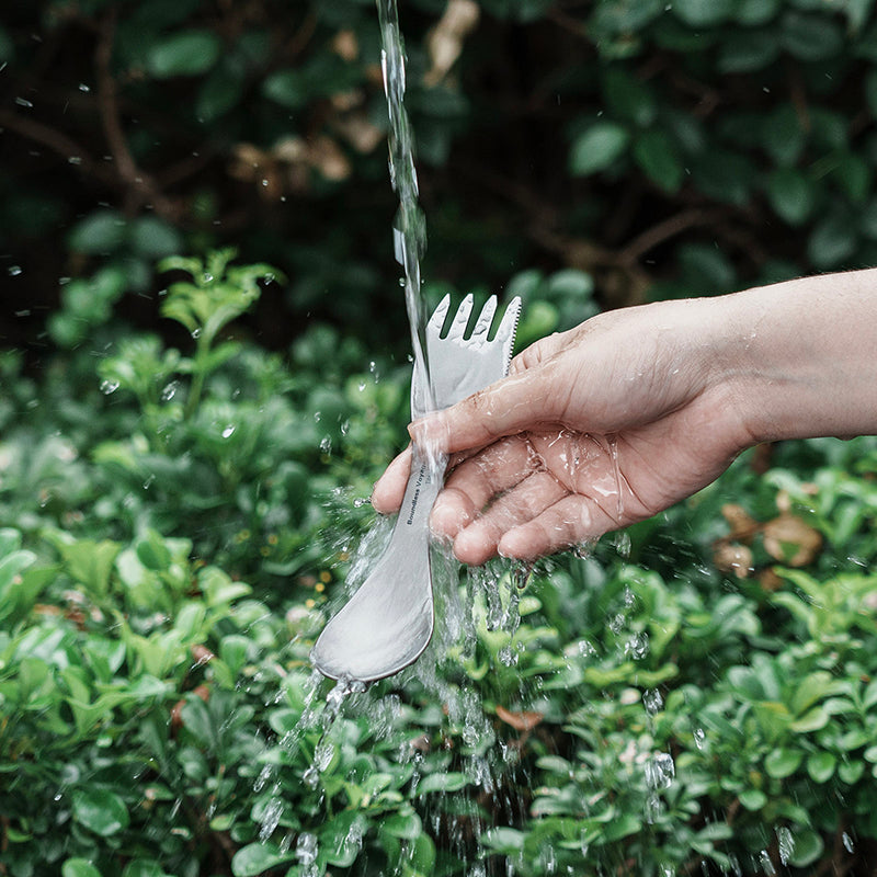 Boundless Voyage Titanium Spork 3-in-1 Fork, Spoon, Knife Cutlery Combo Ultra Lightweight Camping Utensil