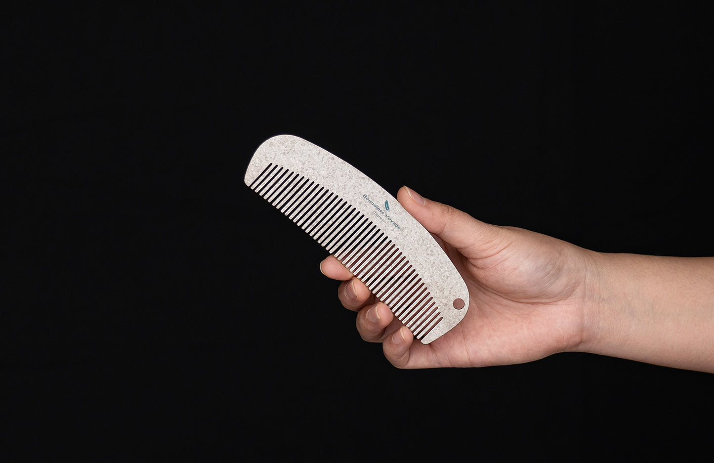 Boundless Voyage Titanium Crescent Comb, Unisex Hair & Beard Styling Comb for Daily Home Use and Travel Carry Ti9011B