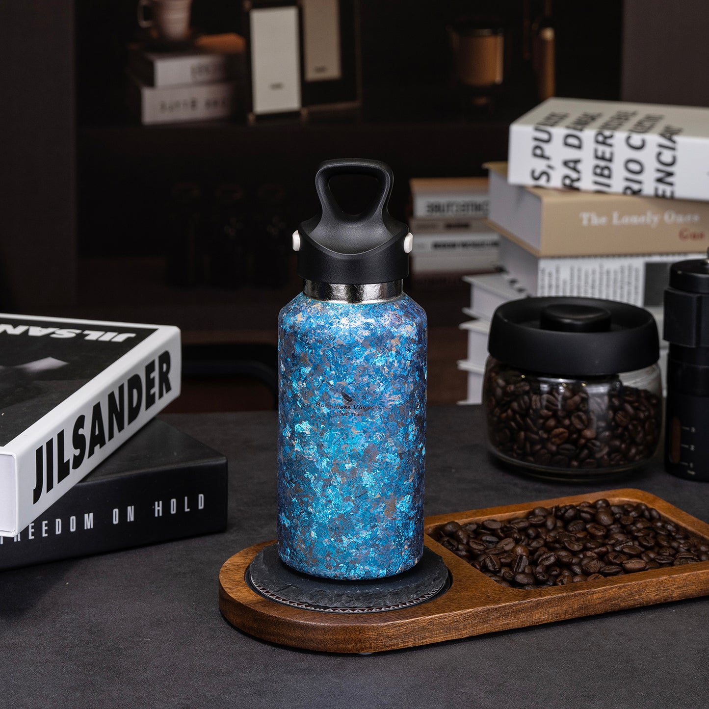 Boundless Voyage Titanium Thermos Vacuum Water Bottle Double-Walled Lightweight Leak-Proof Sport Bottle for Travel Outdoor Office
