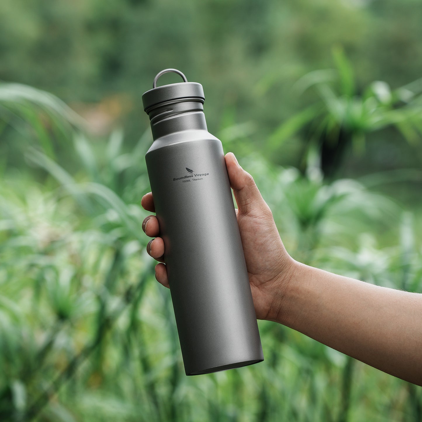 Boundless Voyage Titanium Water Bottle with Lid Reusable Sport Drinking Bottle for Camping Hiking Picnic Climbing Running Tea Coffee