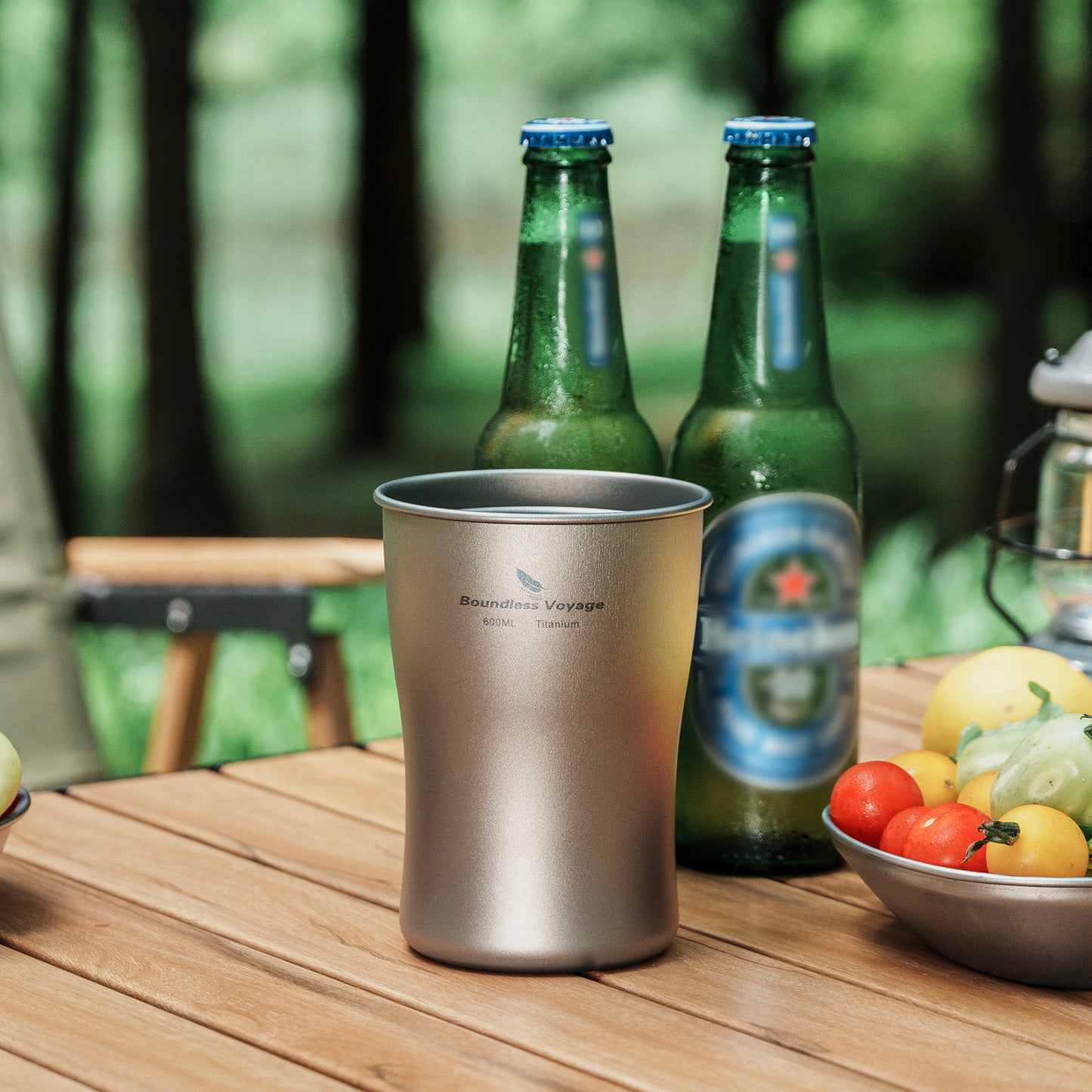 Boundless Voyage 240ml/380ml/600ml Pure Titanium Beer Mug | Ultralight Coffee & Juice Tea Cup for Outdoor Camping & Picnic Ti3231D-Ti3234D