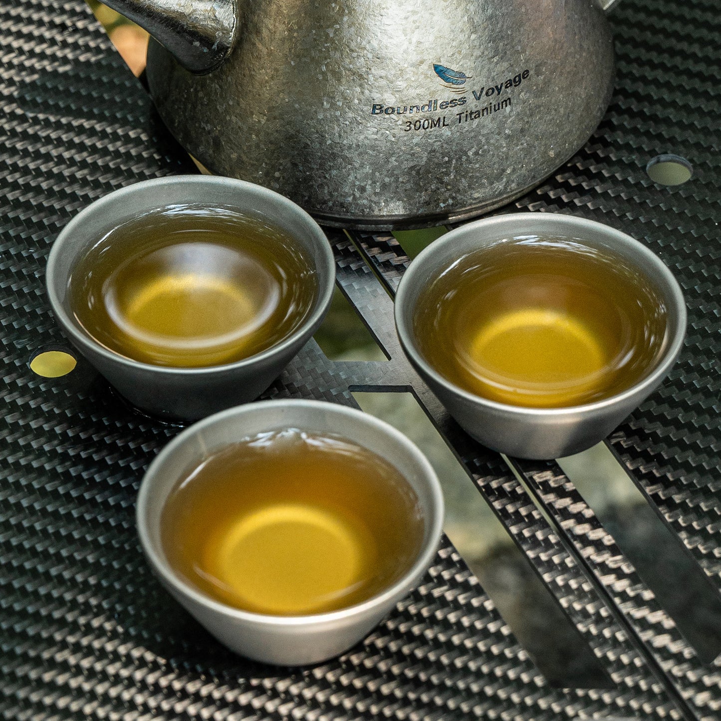 Boundless Voyage 30ml Titanium Double-Wall Tea Cup, Stackable Mini Cup for Tea Sake Camping Ti3083D