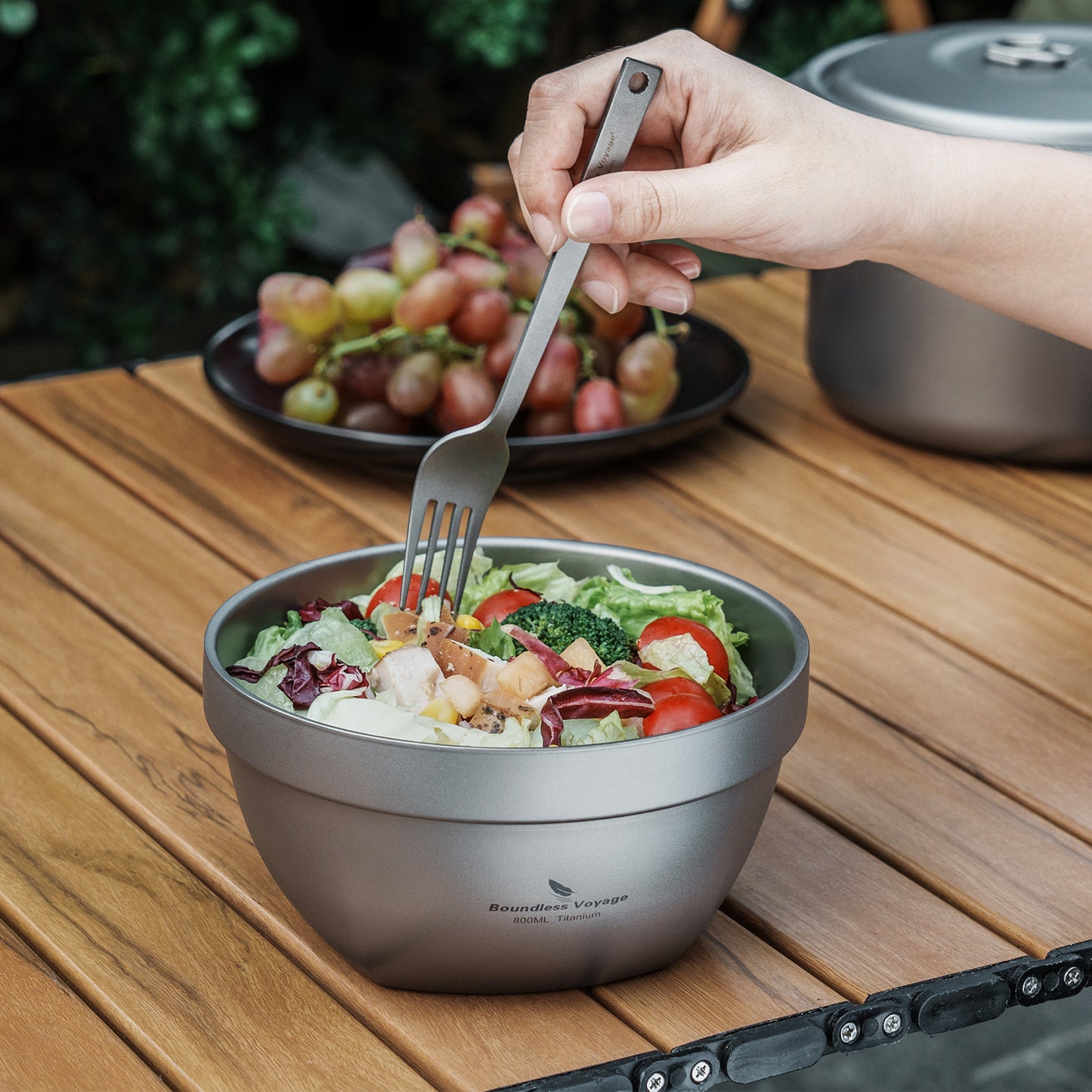 Boundless Voyage Sandblasted Double Walled Pure Titanium Bowl 500ml / 800ml | Ultralight Portable Metal Tableware for Oatmeal, Rice, Soup, Outdoor Camping & Daily Home Use Ti1161T-Ti1163T