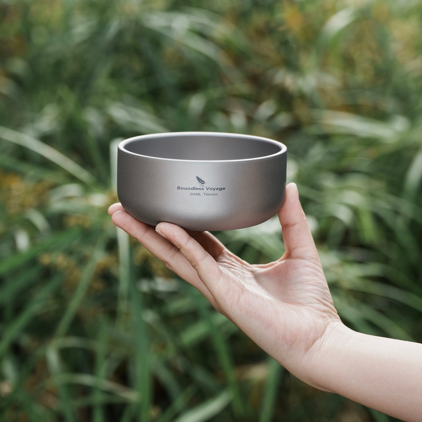 Boundless Voyage Sandblasted Double Walled Pure Titanium Bowl 200ml / 420ml | Ultralight Portable Metal Tableware for Oatmeal, Rice, Soup, Outdoor Camping & Daily Home Use Ti1083T/Ti1084T
