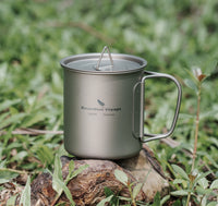 Boundless Voyage 300ml Single Wall Titanium Cup with Lid | Ultralight Portable Camping Mug for Tea Coffee EDC Hiking Ti3034D