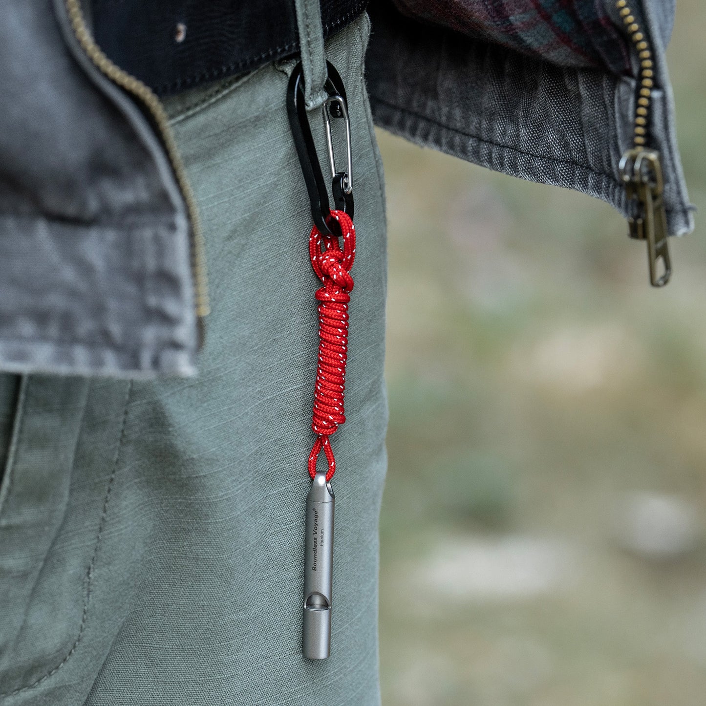 Boundless Voyage Titanium Whistle Emergency Survival Safety Whistles with Lanyard Loud Ti9014O