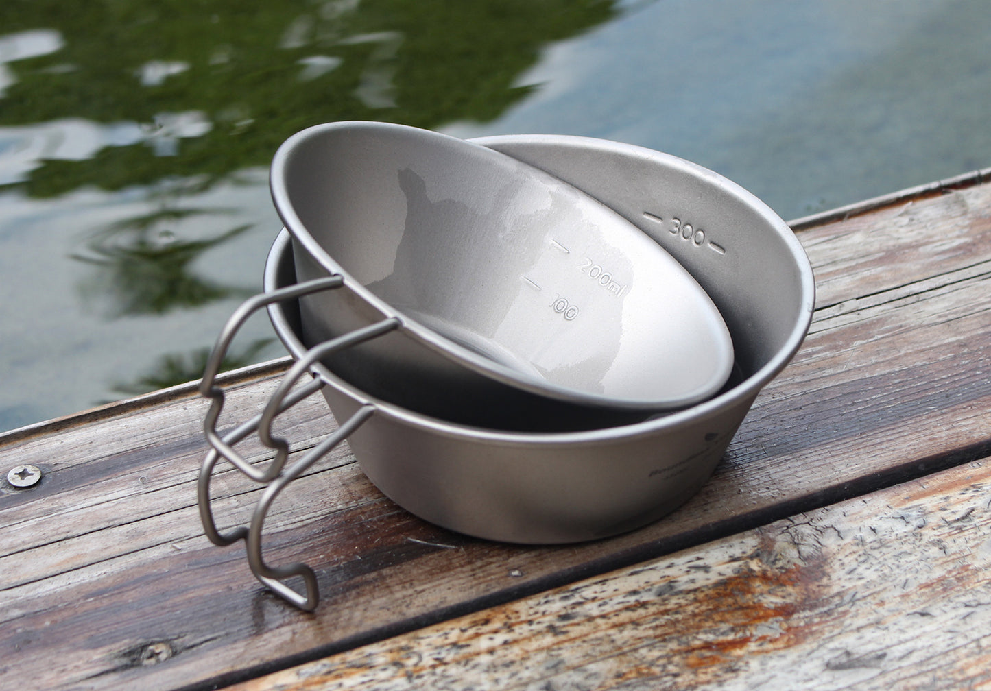 Boundless Voyage Sandblasted Pure Titanium Sierra Cup Bowl with Handle 300ml / 450ml | Portable Outdoor Mug Cookware Tableware for Camping & Hiking Ti1090T-Ti1092T