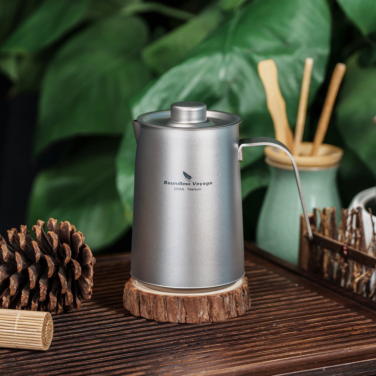 Boundless Voyage Ultralight Titanium Camping Tea Set, Portable Travel Drinkware for Picnic Hiking Home Use Ti3116D