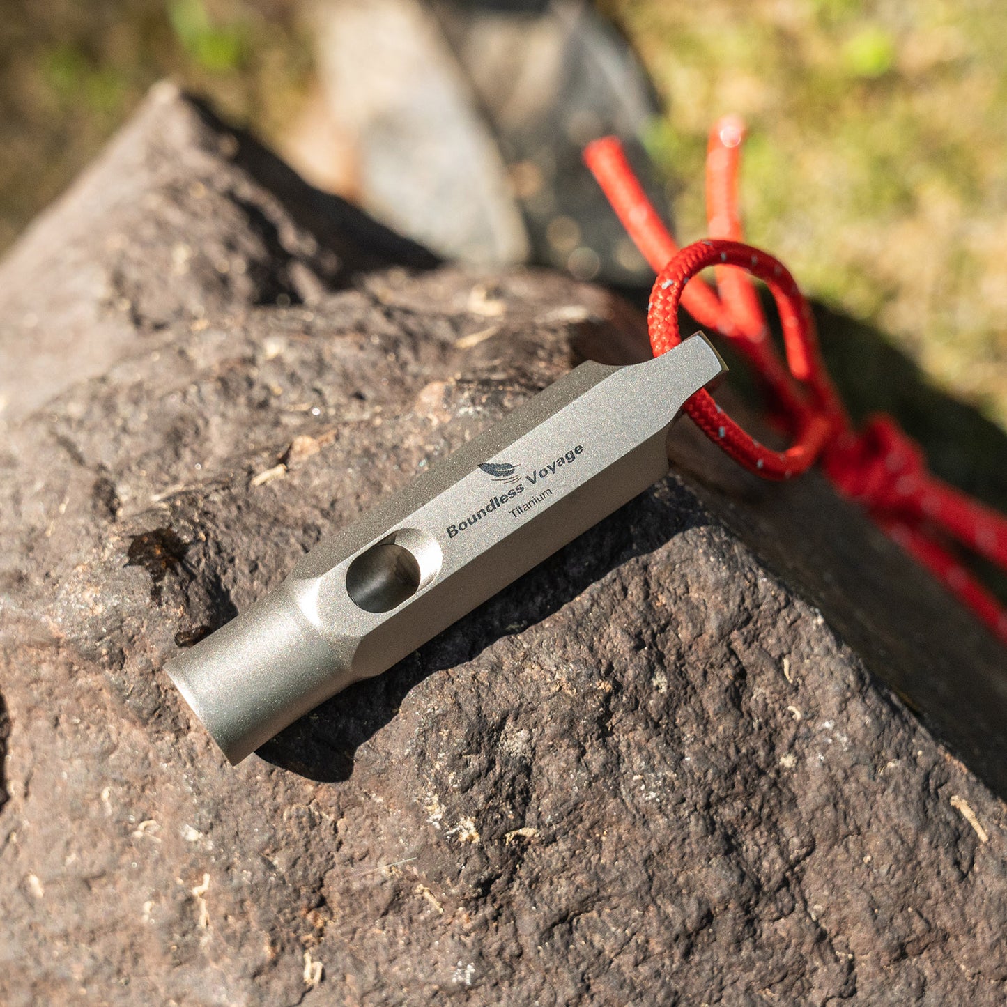 Boundless Voyage Titanium Whistle Emergency Survival Safety Whistles with Lanyard Loud for Outdoor Camping Hiking Coaches Training Sports Keychain Whistle  Ti9015O