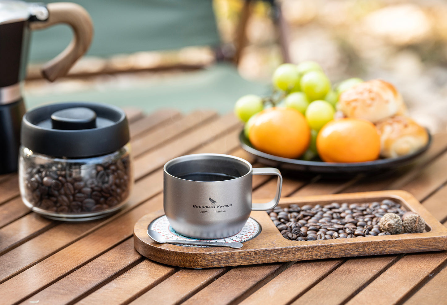 Boundless Voyage 200ml Double Wall Pure Titanium Mug | Ultralight Portable Coffee & Tea Cup for Camping, Travel & Outdoor Picnic Ti3086D
