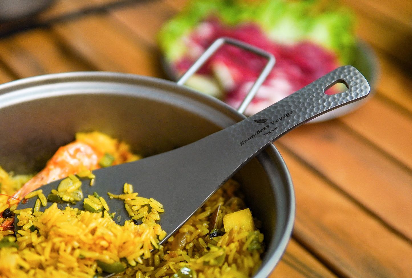 Boundless Voyage Titanium Rice Ladle Outdoor Camping Household Rice Meal Shovel Scoop Spoon Thickened Ti1079T