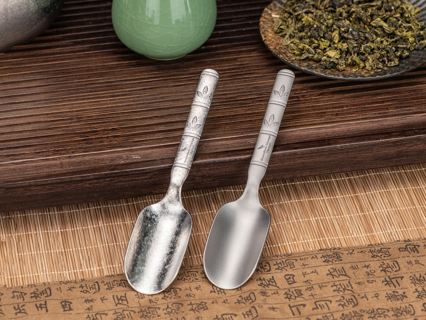 Boundless Voyage Titanium Tea Scoop, Lightweight Coffee Scoop for Camping Travel Home Outdoor Tableware with Carry Bag , Dishwasher Safe Ti1135T