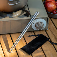 Boundless Voyage Pure Titanium Telescopic Foldable Chopsticks | Ultralight Portable Reusable Cutlery for Camping Hiking Travel Picnic Ti1007T