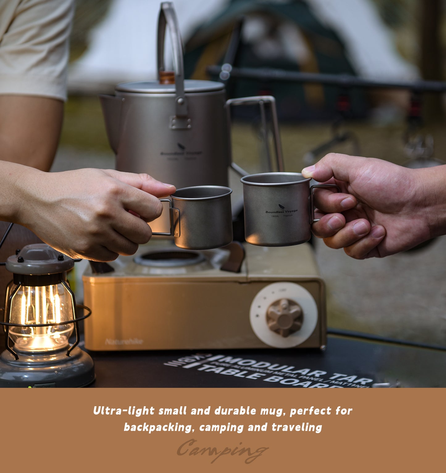 Boundless Voyage 1.5L Titanium Camping Coffee Pot, Stovetop & Campfire Safe Fast Brew Kettle for Boiling Water, Outdoor Travel & Barista Brewing Ti3128D/Ti3129D