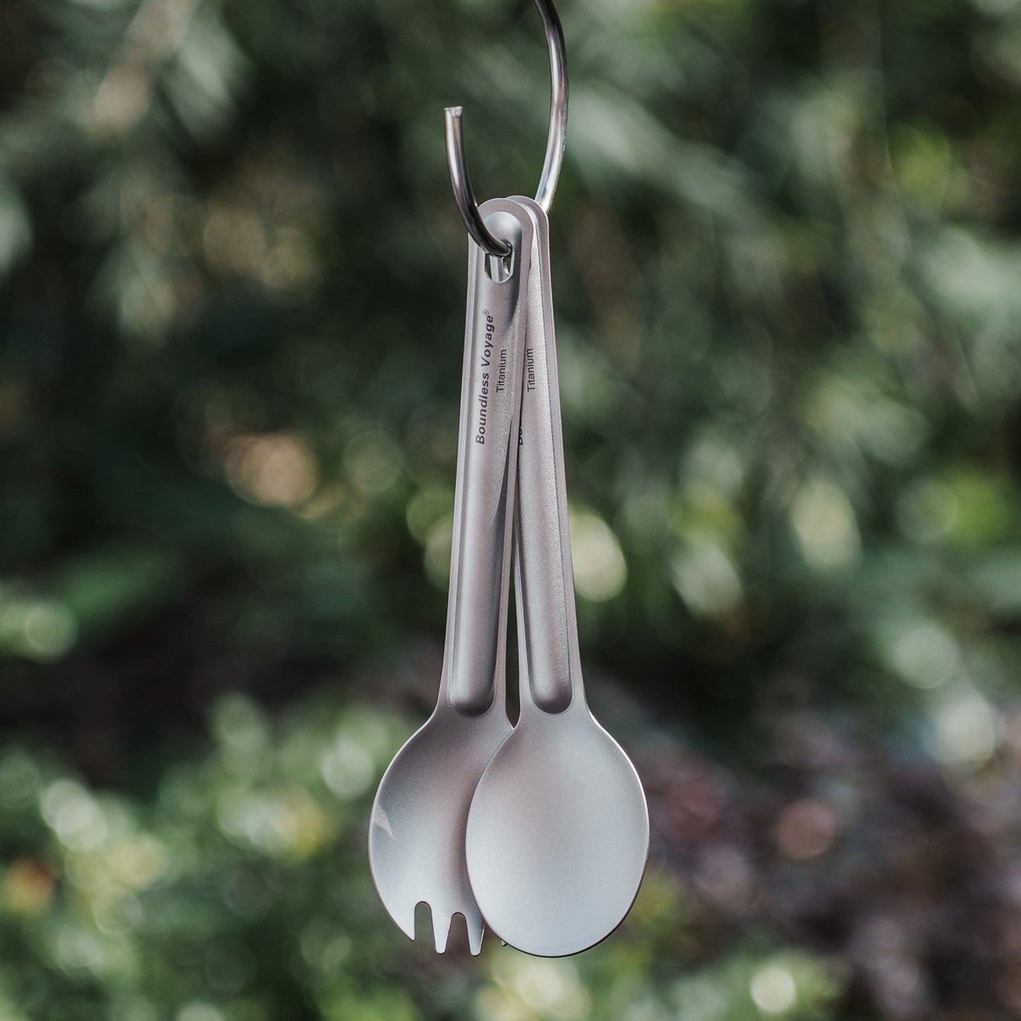Boundless Voyage Titanium Spoon & Spork Camping Tableware Outdoor Flatware with Storage Bag Cooking Utensils for Kitchen Ti1036T-1037T
