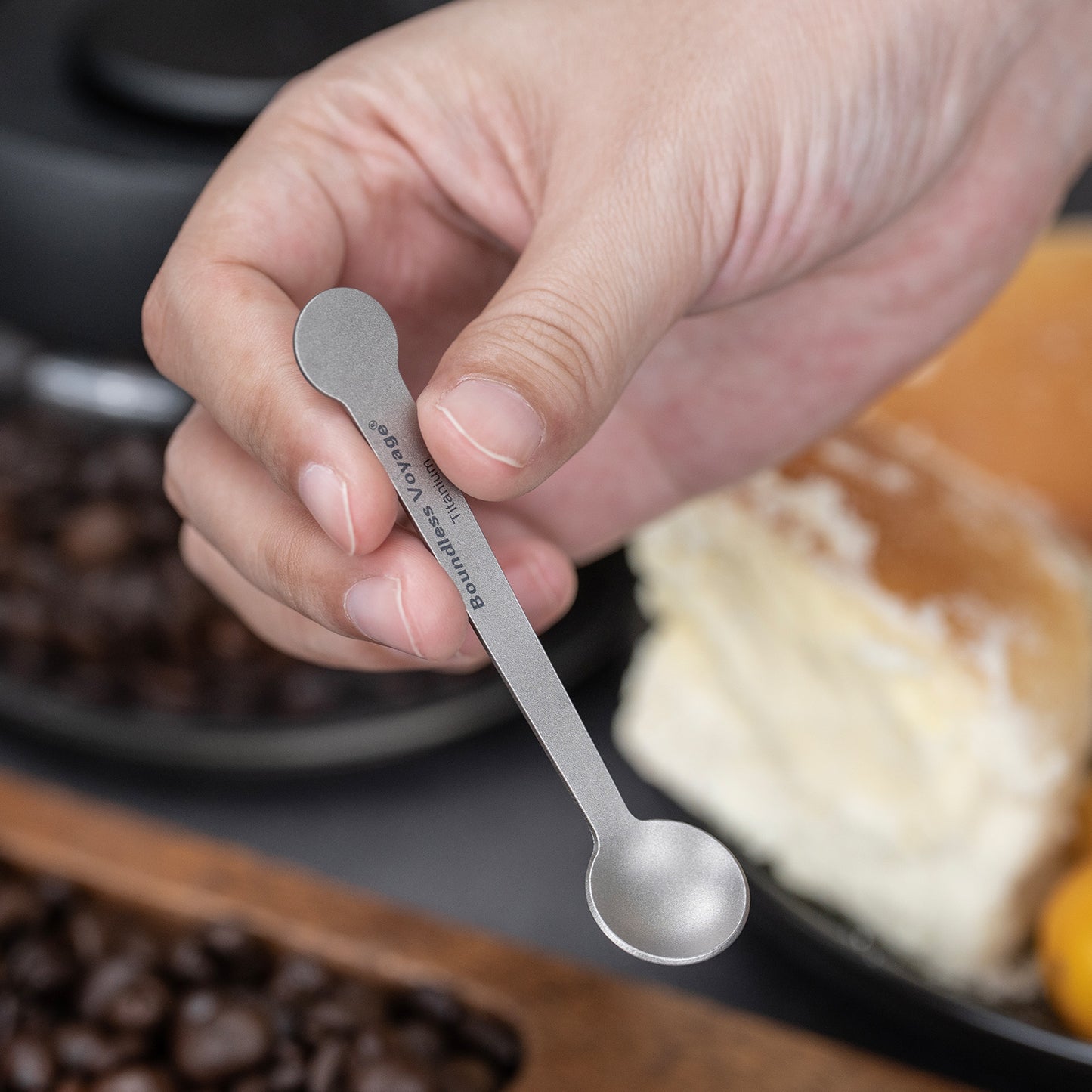 Boundless Voyage Pure Titanium Mini Coffee Spoon | Ultralight Small Stirring Spoon for Sugar, Jam, Tea & Dessert, Party Tableware Ti1040T