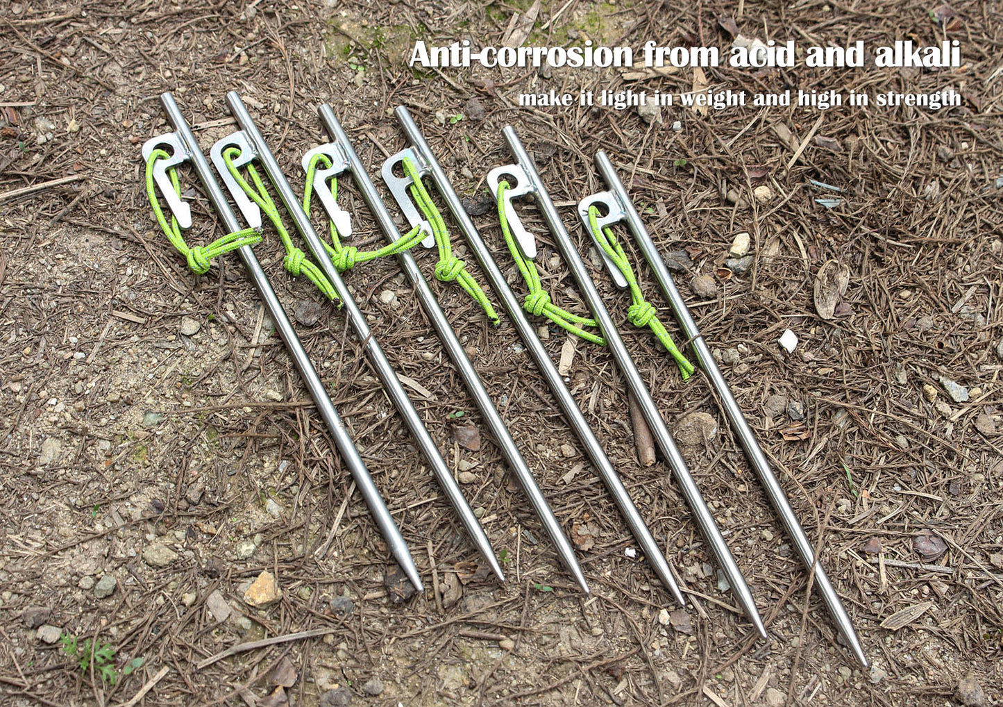 Boundless Voyage 20cm Pure Titanium Tent Stakes 6Pcs | Ultralight Heavy Duty Tent Pegs for Hard Soil, Snowfield & Grassland, Multi-Purpose Accessories for Camping, Hiking, Climbing & Garden Plant Support Ti4014P