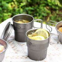 Boundless Voyage Titanium Coffee Cup 250ml Tea Mug Outdoor Camping Tableware Portable Lightweight Mug Ti3051D-Ti3051D