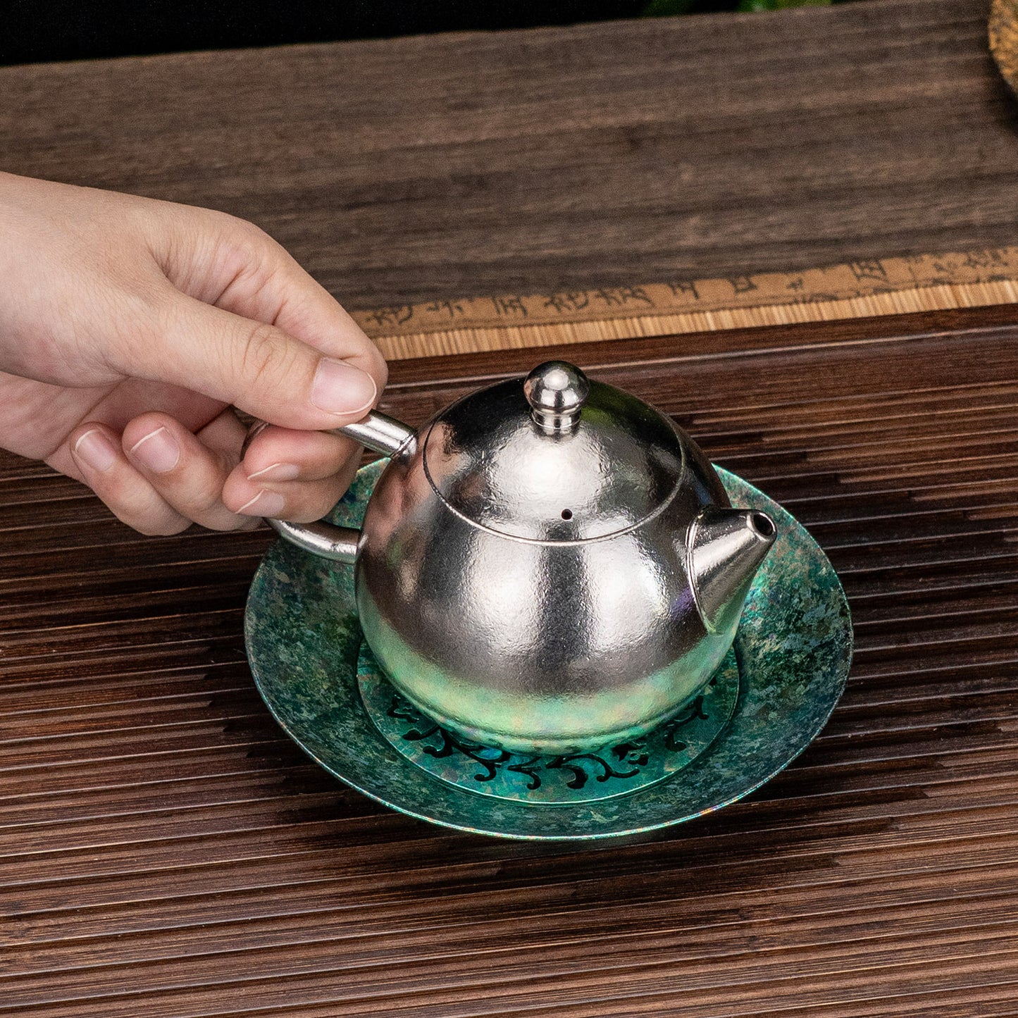 Boundless Voyage Titanium Tea Tray, Hollow Out Detachable Heat Insulation Anti-scald, Multipurpose Water Storage Drain Tray for Kung Fu Tea Home Kitchen Office Camping Ti3201D
