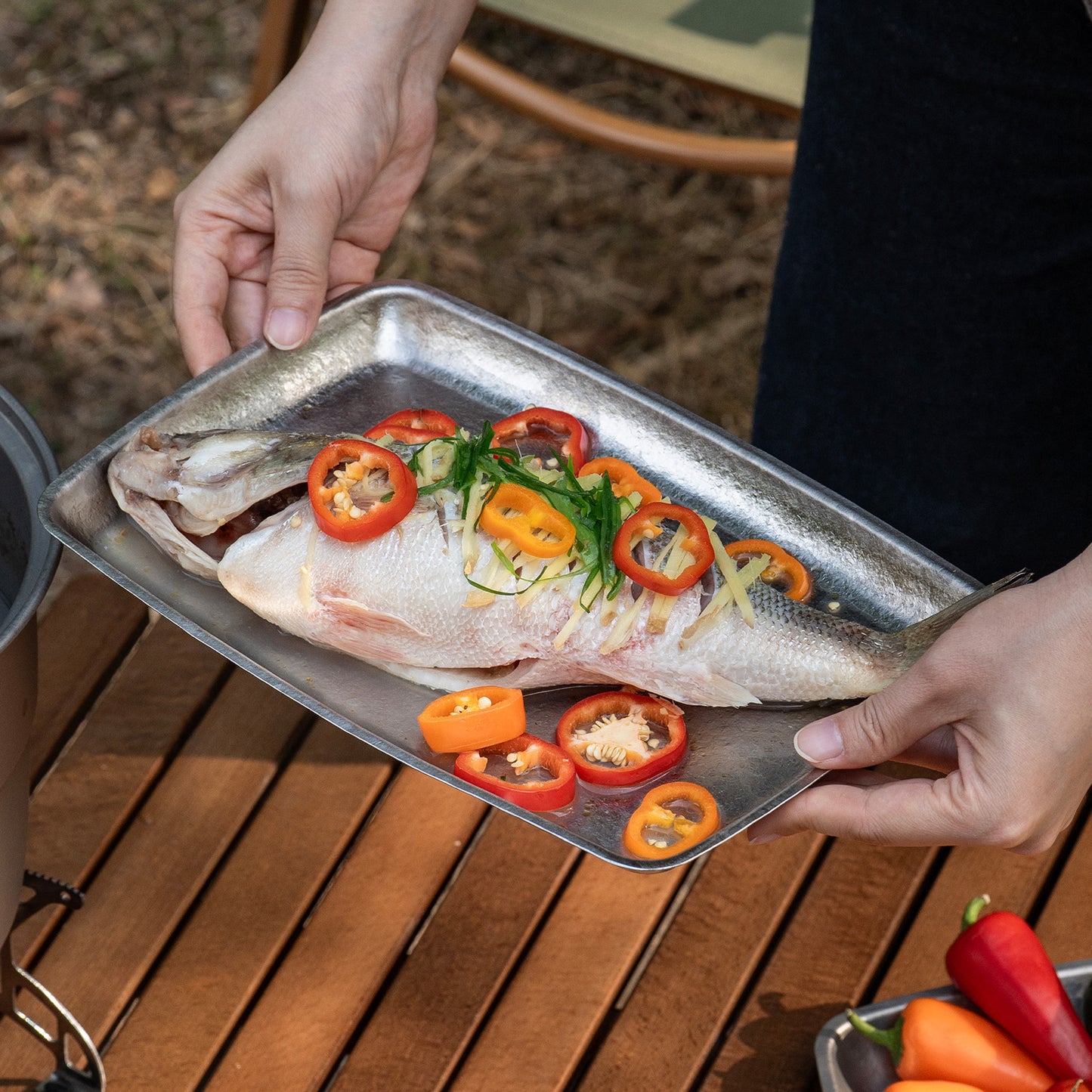 Boundless Voyage Pure Titanium Square Plate | Lightweight Heat-Resistant Portable Camping Tray, Dishwasher Safe Tableware for Home, Picnic & BBQ Ti1149T