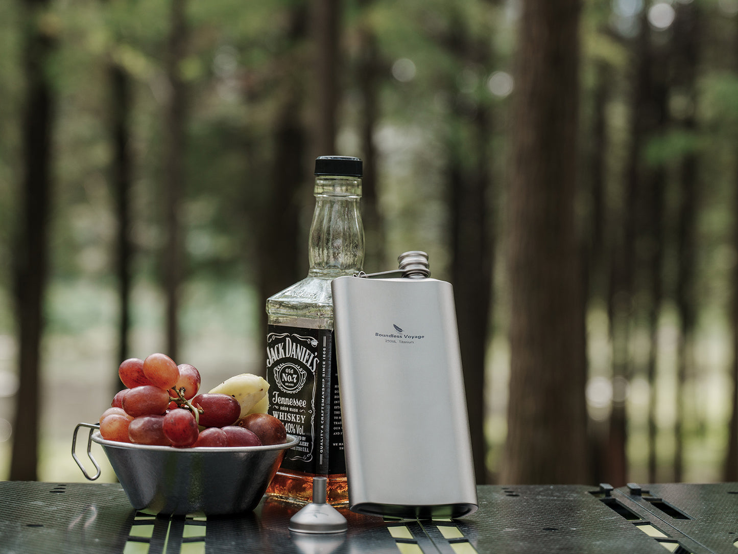 Boundless Voyage 250ml Titanium Hip Flask Ultralight Durable Camping Flask Bottle for Whiskey Vodka Wine Outdoor Travel Equipment Ti3074D