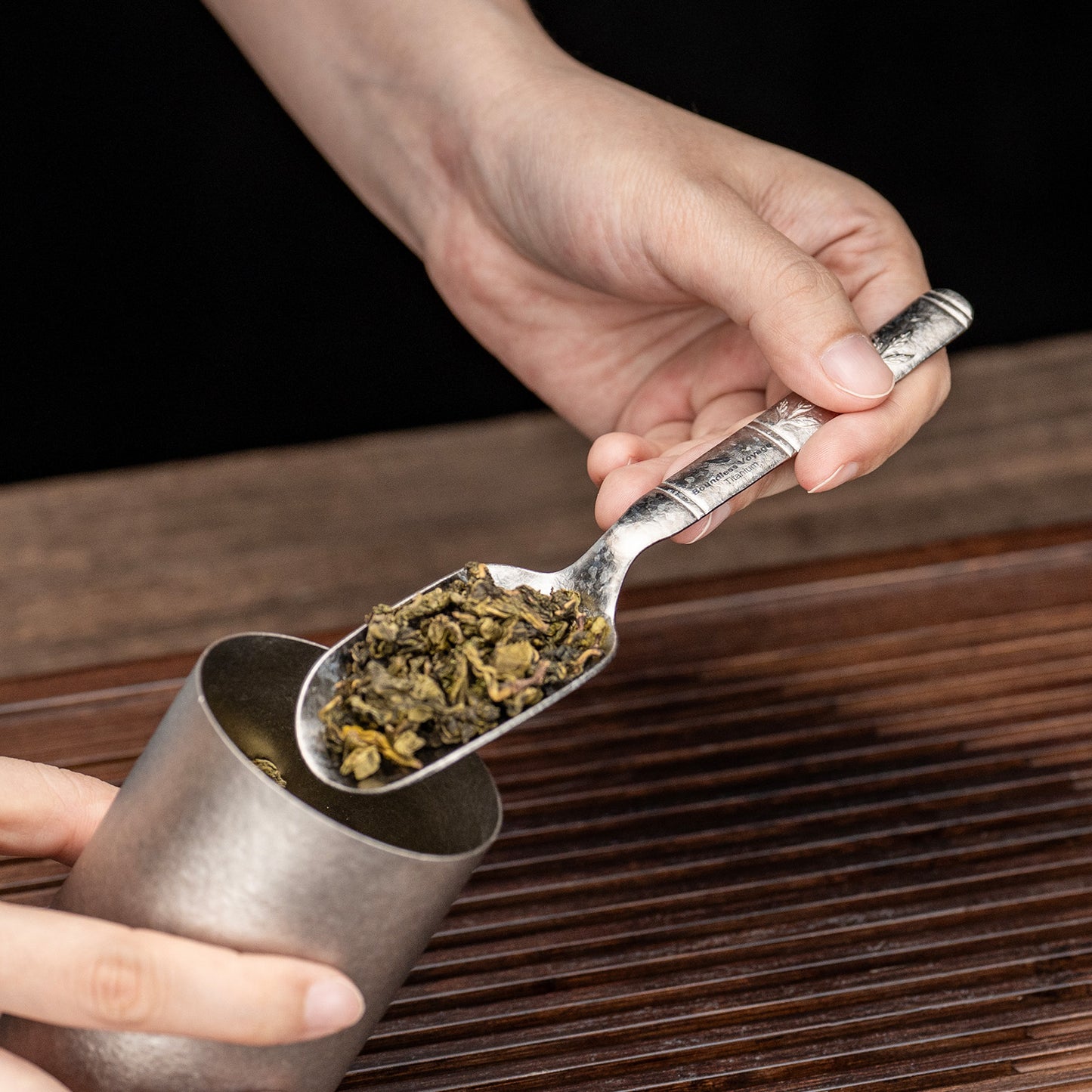 Boundless Voyage Titanium Tea Scoop, Lightweight Coffee Scoop for Camping Travel Home Outdoor Tableware with Carry Bag , Dishwasher Safe Ti1135T