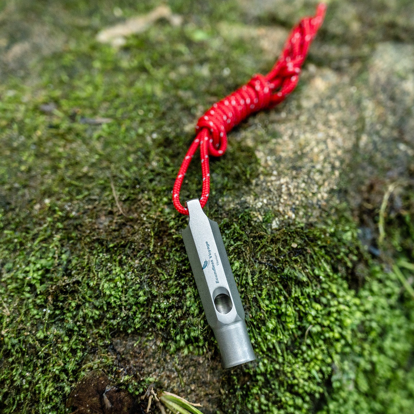 Boundless Voyage Titanium Whistle Emergency Survival Safety Whistles with Lanyard Loud for Outdoor Camping Hiking Coaches Training Sports Keychain Whistle  Ti9015O