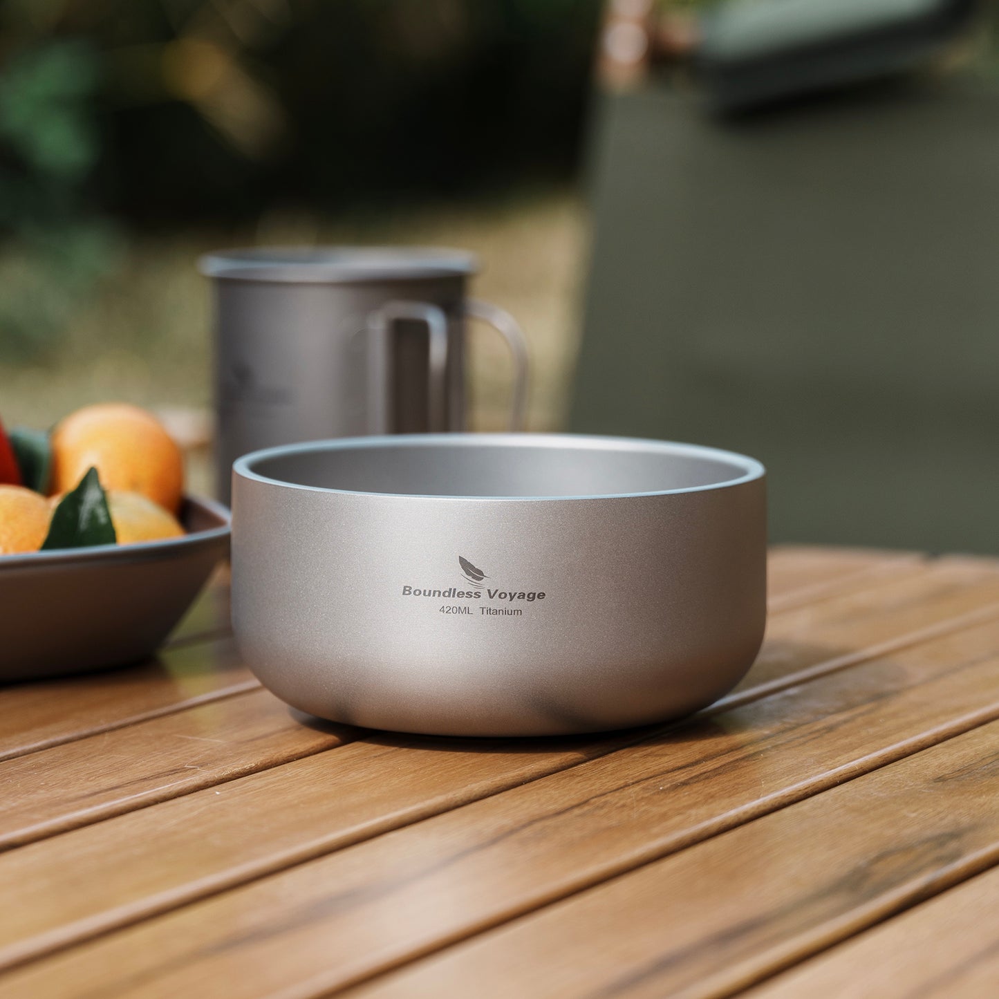 Boundless Voyage Sandblasted Double Walled Pure Titanium Bowl 200ml / 420ml | Ultralight Portable Metal Tableware for Oatmeal, Rice, Soup, Outdoor Camping & Daily Home Use Ti1083T/Ti1084T