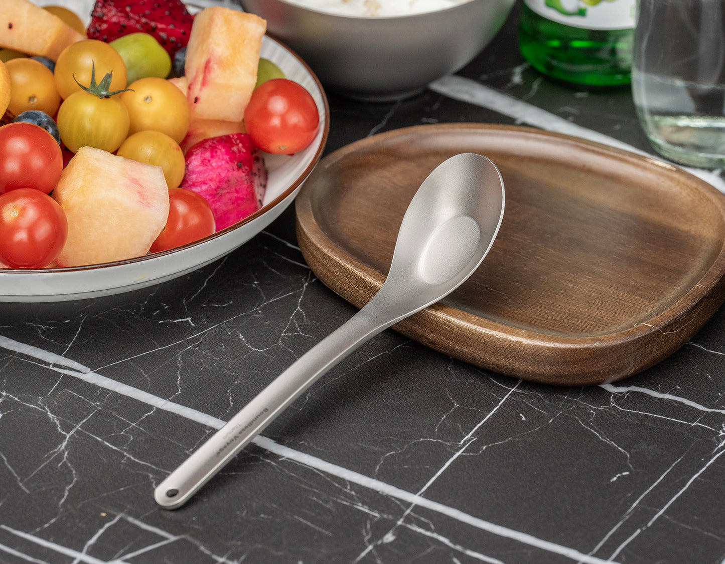 Boundless Voyage Long Handle Pure Titanium Soup Spoon | Ultralight Reusable Cutlery for Camping, Hiking & Daily Use Ti1029T