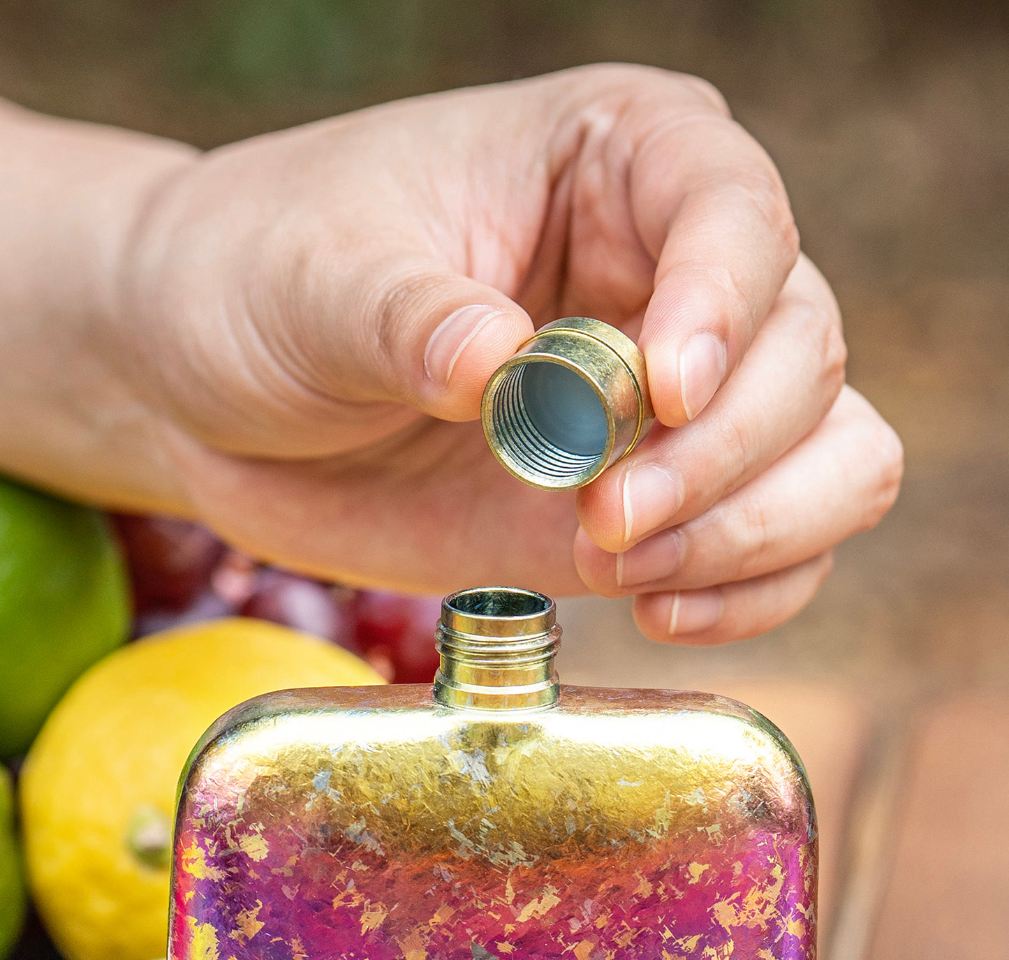 Boundless Voyage Titanium Hip Flask 170ml Small Liquor Flask Bottle for Whiskey Vodka Wine Portable Travel Outdoor Ultralight Pocket Drinkware for Men & Women Ti3263D