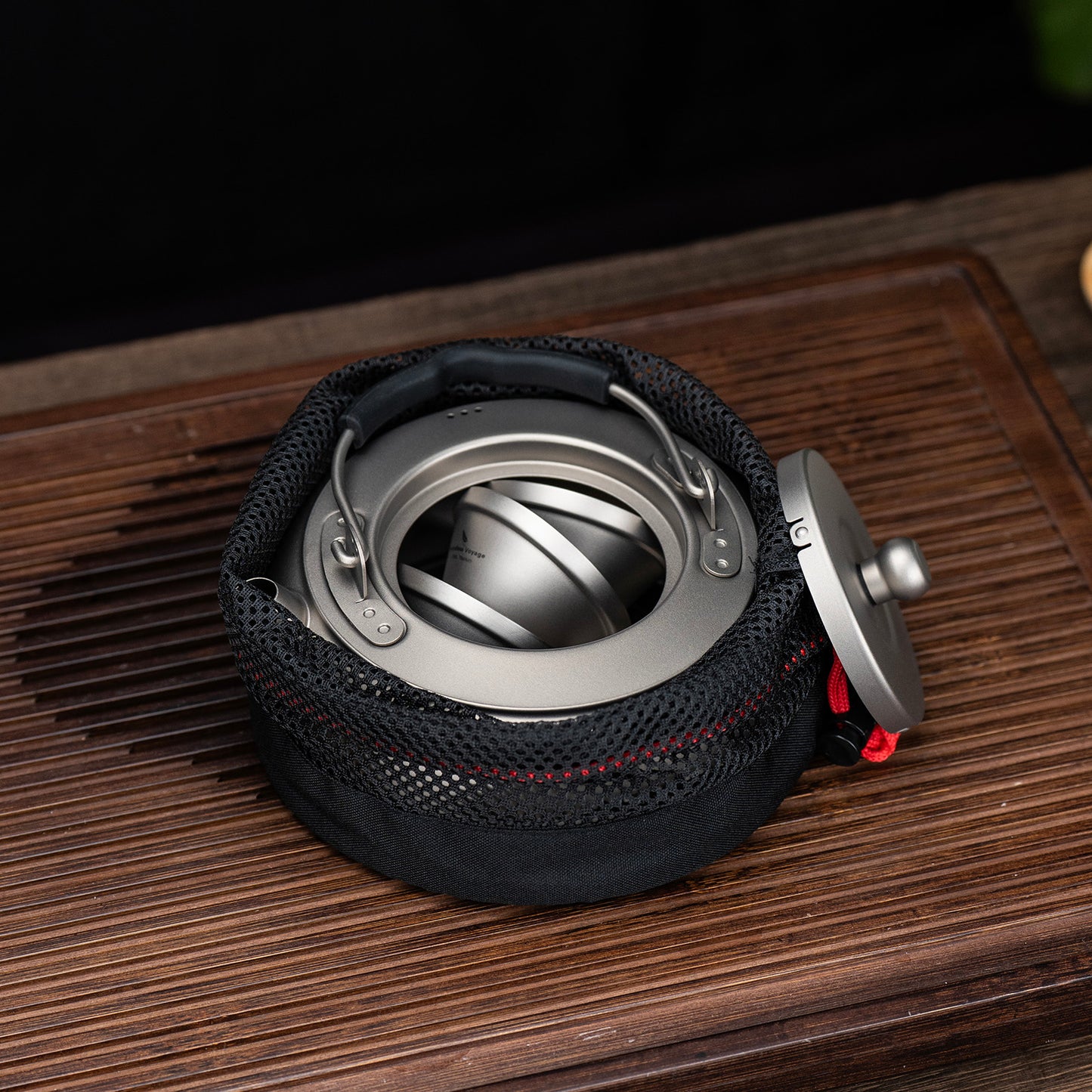 Boundless Voyage 600ml Compact Pure Titanium Camping Kettle | Durable Lightweight Teapot with Foldable Handle & Built-In Filter for Backpacking, Hiking, Coffee and Tea Ti3105D