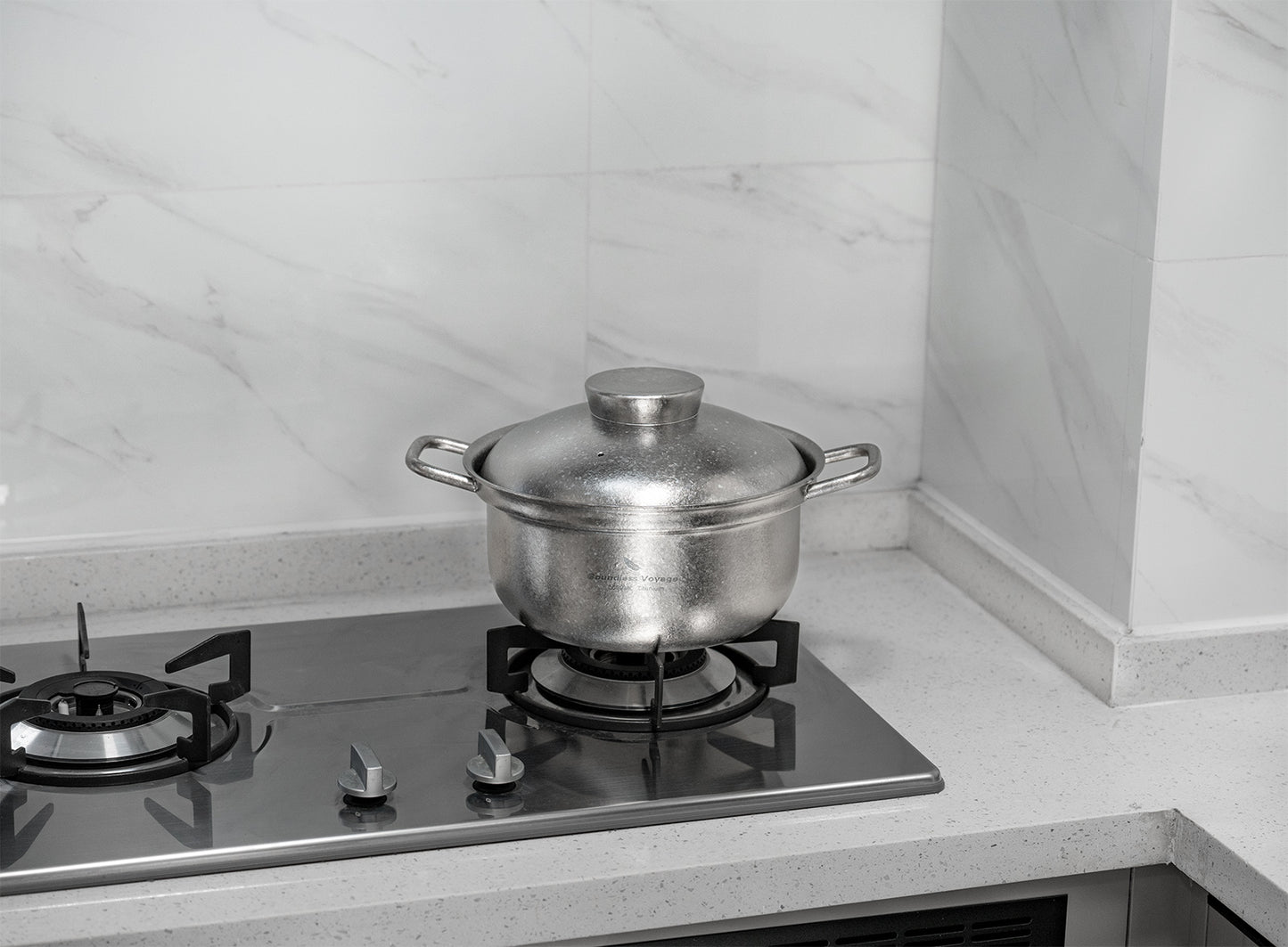 Boundless Voyage 3.5L Titanium Cooking Pot with Steam Vent Lid, 3mm Thick Crystalline Stovetop Pot for Home Kitchen Ti2116C